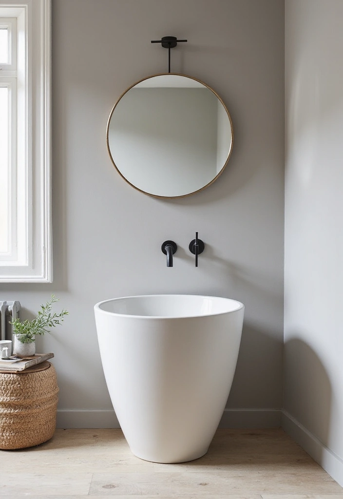 30+ Scandinavian Powder Room Ideas With Timeless Style 12 30+ Scandinavian Powder Room Ideas With Timeless Style - 12. Freestanding Sinks