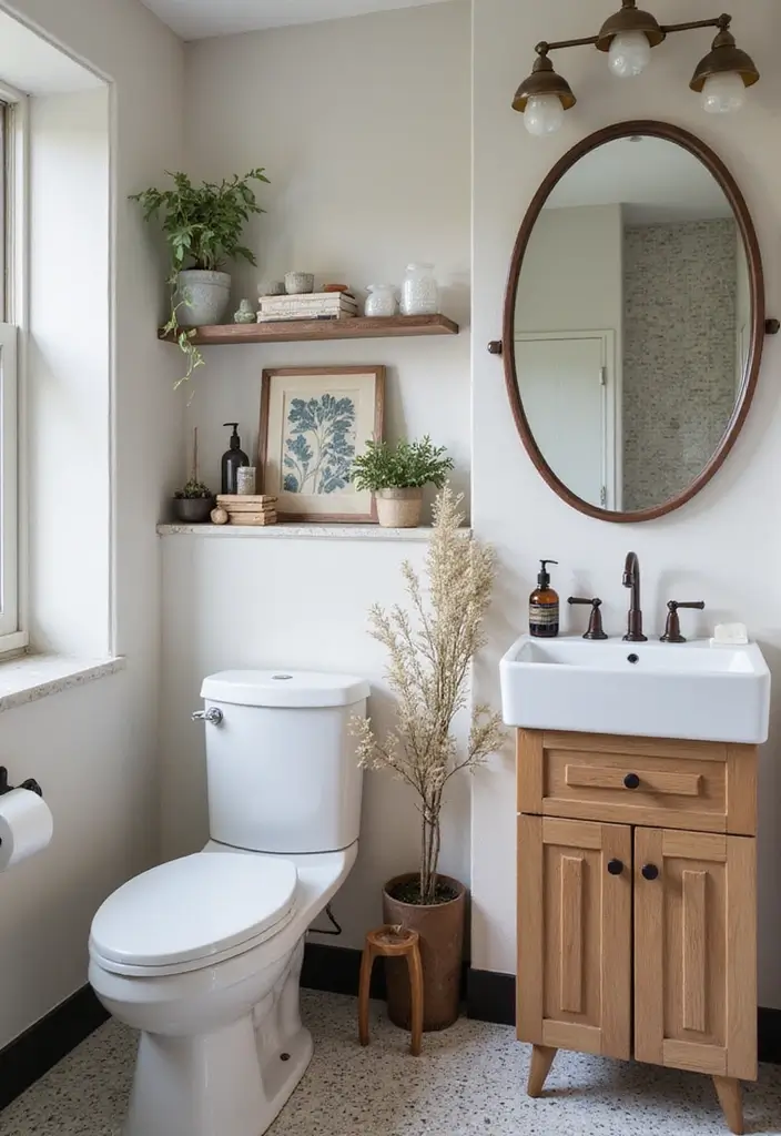 30+ Scandinavian Powder Room Ideas With Timeless Style 14 30+ Scandinavian Powder Room Ideas With Timeless Style - 14. Vintage Touches