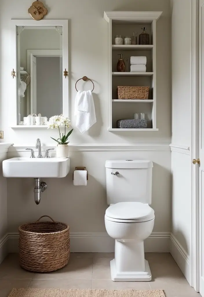 30+ Scandinavian Powder Room Ideas With Timeless Style 20 30+ Scandinavian Powder Room Ideas With Timeless Style - 20. Elegant Towel Storage