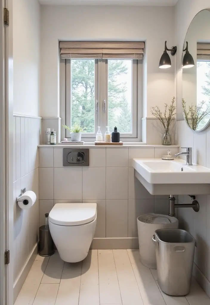 30+ Scandinavian Powder Room Ideas With Timeless Style 29 30+ Scandinavian Powder Room Ideas With Timeless Style - 29. Thoughtful Waste Solutions