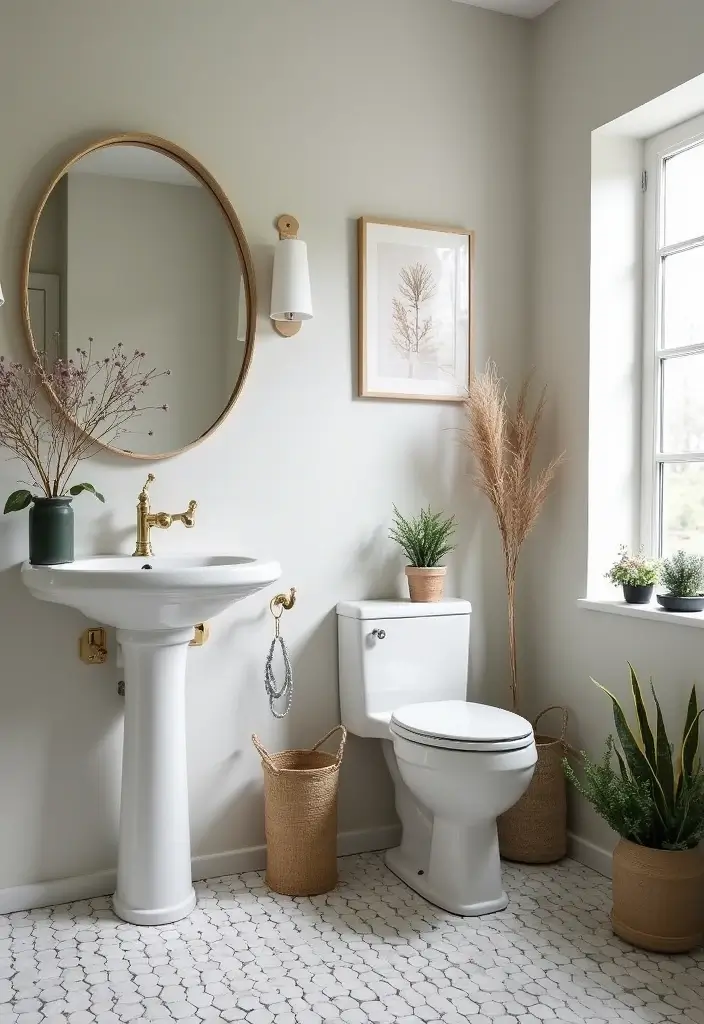 30+ Scandinavian Powder Room Ideas With Timeless Style 30 30+ Scandinavian Powder Room Ideas With Timeless Style - 30. Seasonal Decor Changes