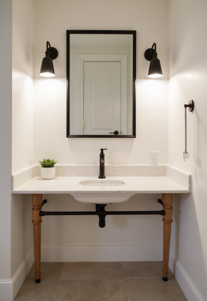 30+ Scandinavian Powder Room Ideas With Timeless Style 4 30+ Scandinavian Powder Room Ideas With Timeless Style - 4. Minimalist Lighting Fixtures