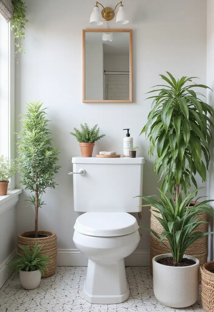 30+ Scandinavian Powder Room Ideas With Timeless Style 5 30+ Scandinavian Powder Room Ideas With Timeless Style - 5. Incorporating Plants