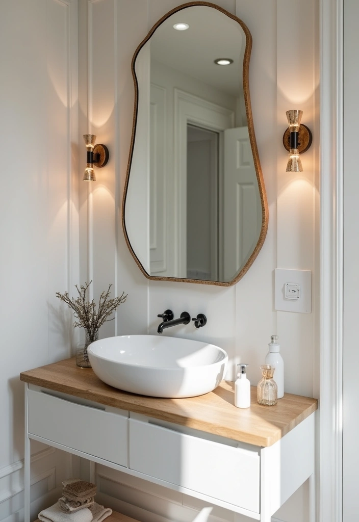 30+ Scandinavian Powder Room Ideas With Timeless Style 9 30+ Scandinavian Powder Room Ideas With Timeless Style - 9. Stylish Mirrors