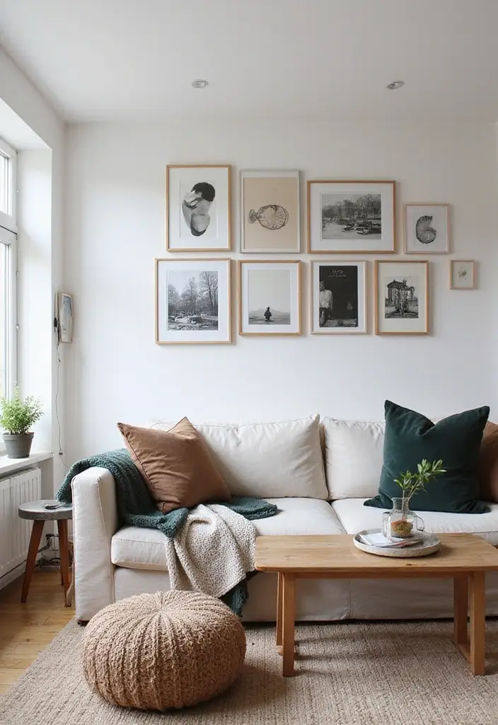 30+ Scandinavian Studio Apartment Designs for Urban Living 10 30+ Scandinavian Studio Apartment Designs for Urban Living - 10. Personal Touches through Art