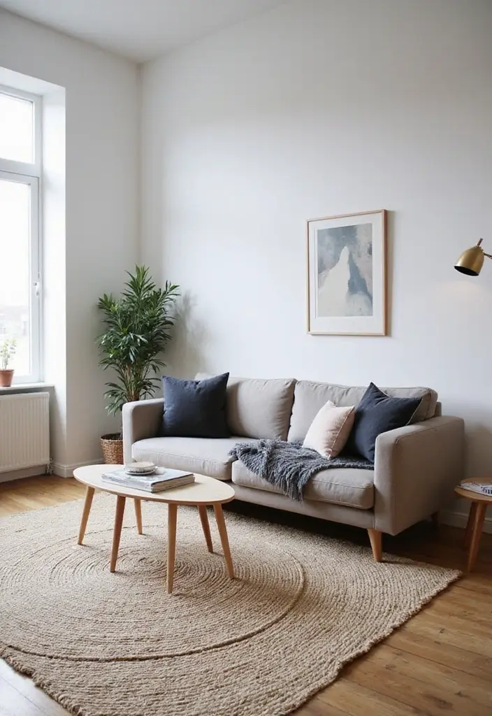 30+ Scandinavian Studio Apartment Designs for Urban Living 12 30+ Scandinavian Studio Apartment Designs for Urban Living - 12. Layering with Rugs