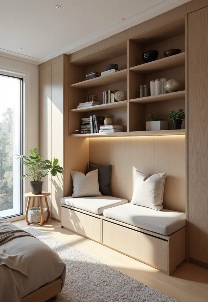 30+ Scandinavian Studio Apartment Designs for Urban Living 26 30+ Scandinavian Studio Apartment Designs for Urban Living - 26. Custom Built-Ins