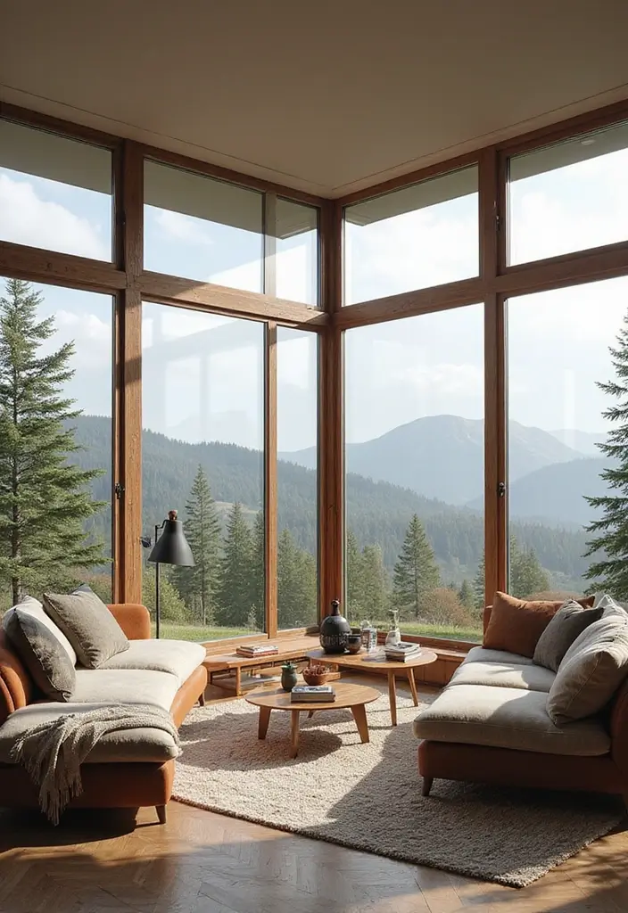 30+ Scandinavian Summer Cottage Ideas for Dreamy Retreats 14 30+ Scandinavian Summer Cottage Ideas for Dreamy Retreats - 14. Breathtaking Views with Large Windows