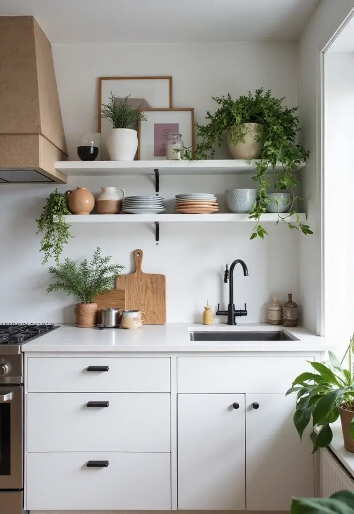 30+ Scandinavian Summer Cottage Ideas for Dreamy Retreats 15 30+ Scandinavian Summer Cottage Ideas for Dreamy Retreats - 15. Harmonizing Open Shelving