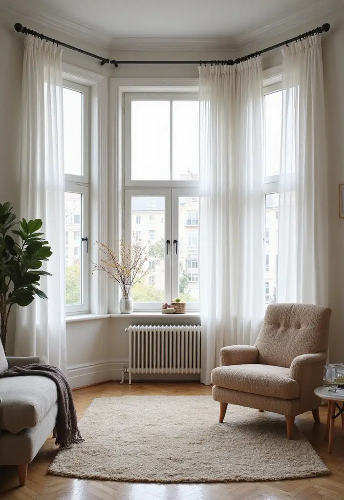27 Scandinavian Living Room Designs That Feel Modern and Cozy 12 27 Scandinavian Living Room Designs That Feel Modern and Cozy - 12. Simple yet Effective Window Treatments