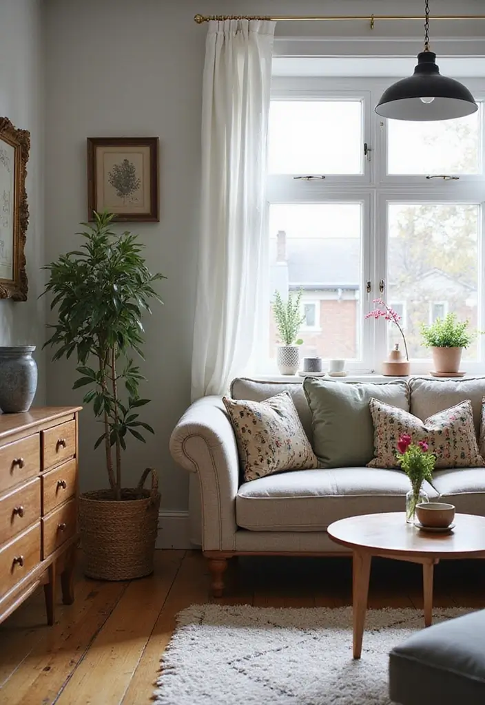 27 Scandinavian Living Room Designs That Feel Modern and Cozy 19 27 Scandinavian Living Room Designs That Feel Modern and Cozy - 19. Vintage Finds