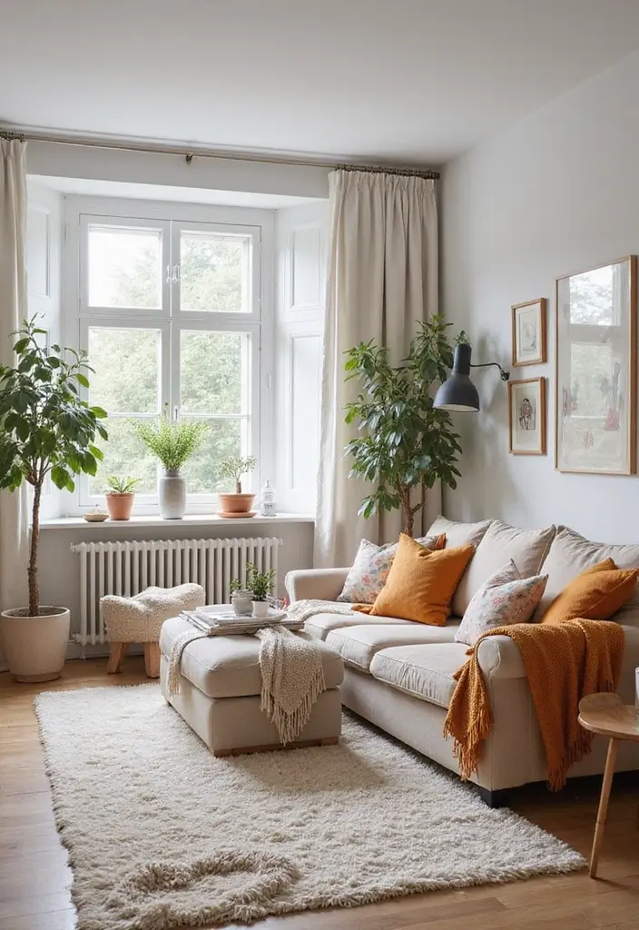 27 Scandinavian Living Room Designs That Feel Modern and Cozy 1 27 Scandinavian Living Room Designs That Feel Modern and Cozy - 1. Neutral Tones with a Pop of Color