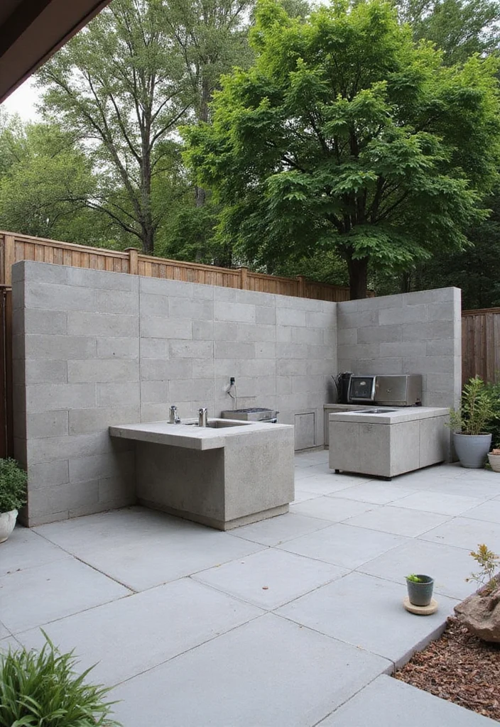 10 Backyard Block Wall Ideas for Clean Solid Structure - 3. Modular Concrete Block Walls