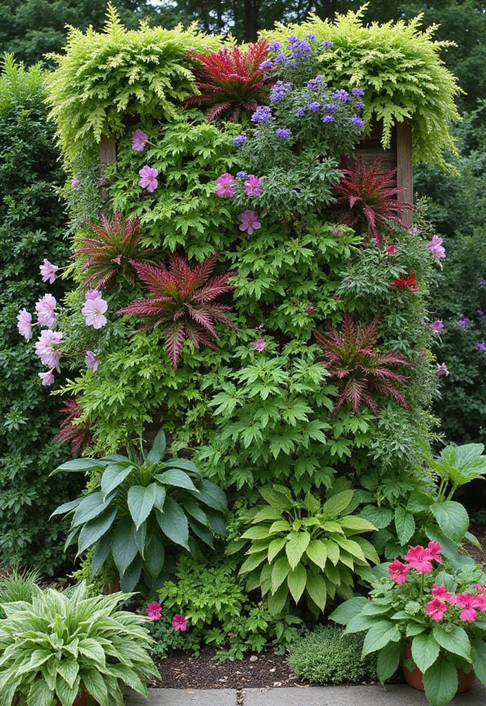 10 Backyard Block Wall Ideas for Clean Solid Structure - 7. Vertical Garden Walls