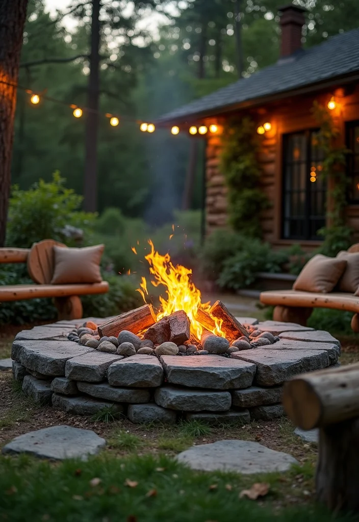 10 Backyard Burn Pit Ideas for Safe Cozy Gatherings - 1. Rustic Stone Ring Fire Pit
