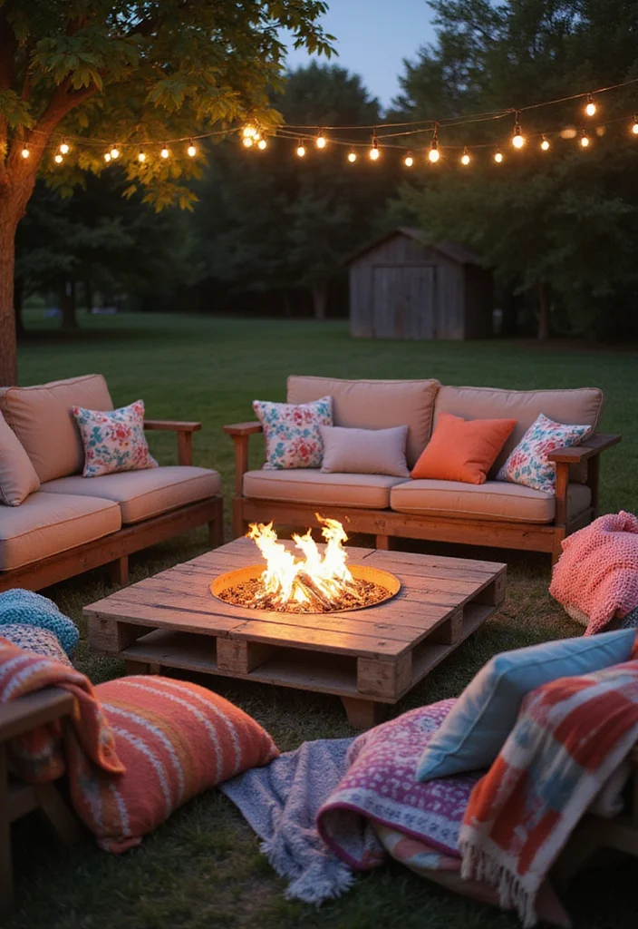 10 Backyard Burn Pit Ideas for Safe Cozy Gatherings - 3. Sustainable DIY Pallet Fire Pit