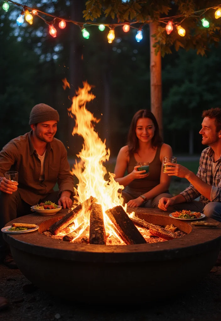 10 Backyard Burn Pit Ideas for Safe Cozy Gatherings - 8. Multi-Purpose Fire Ring