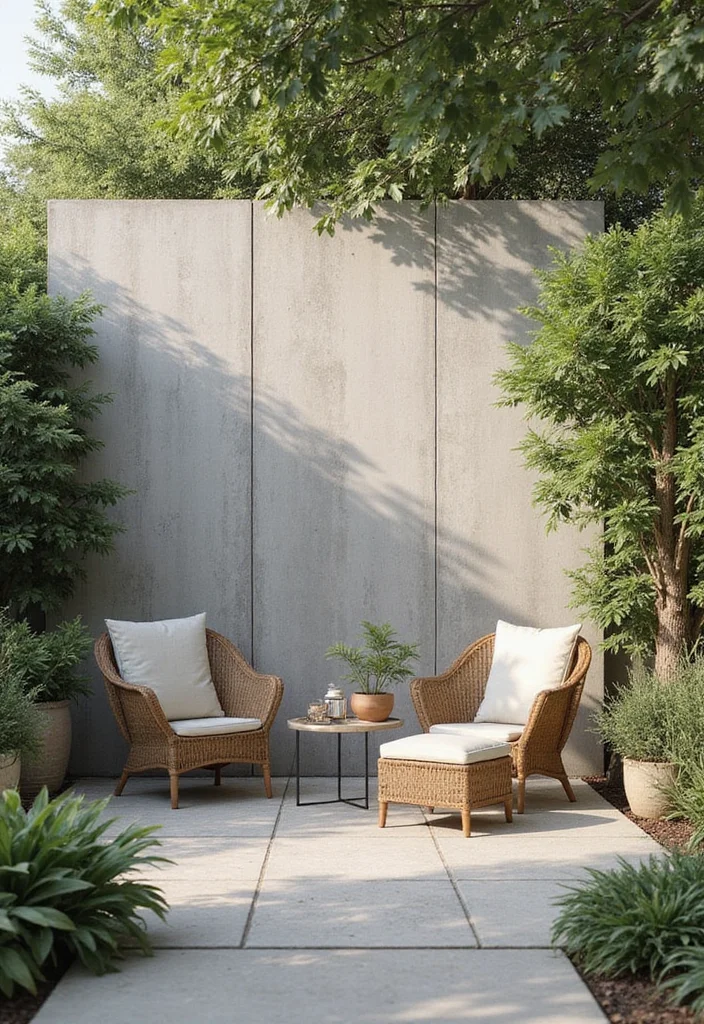 10 Backyard Concrete Wall Ideas for Modern Minimal Style - 1. Textured Concrete Walls
