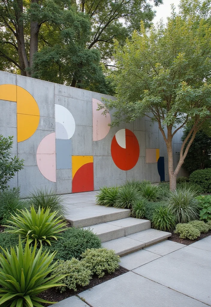 10 Backyard Concrete Wall Ideas for Modern Minimal Style - 6. Concrete Wall Art