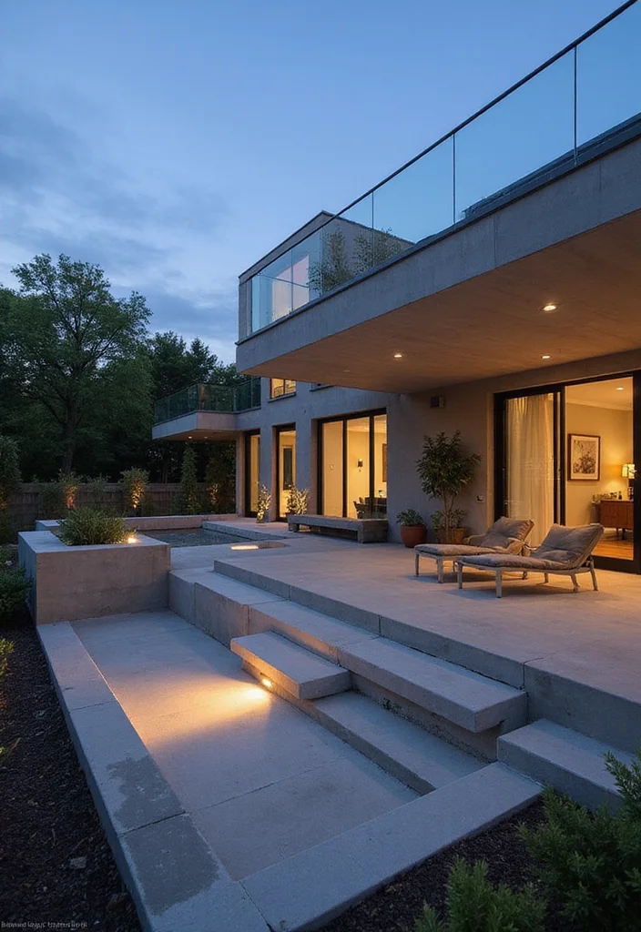 10 Backyard Concrete Wall Ideas for Modern Minimal Style - 7. Cantilevered Concrete Walls