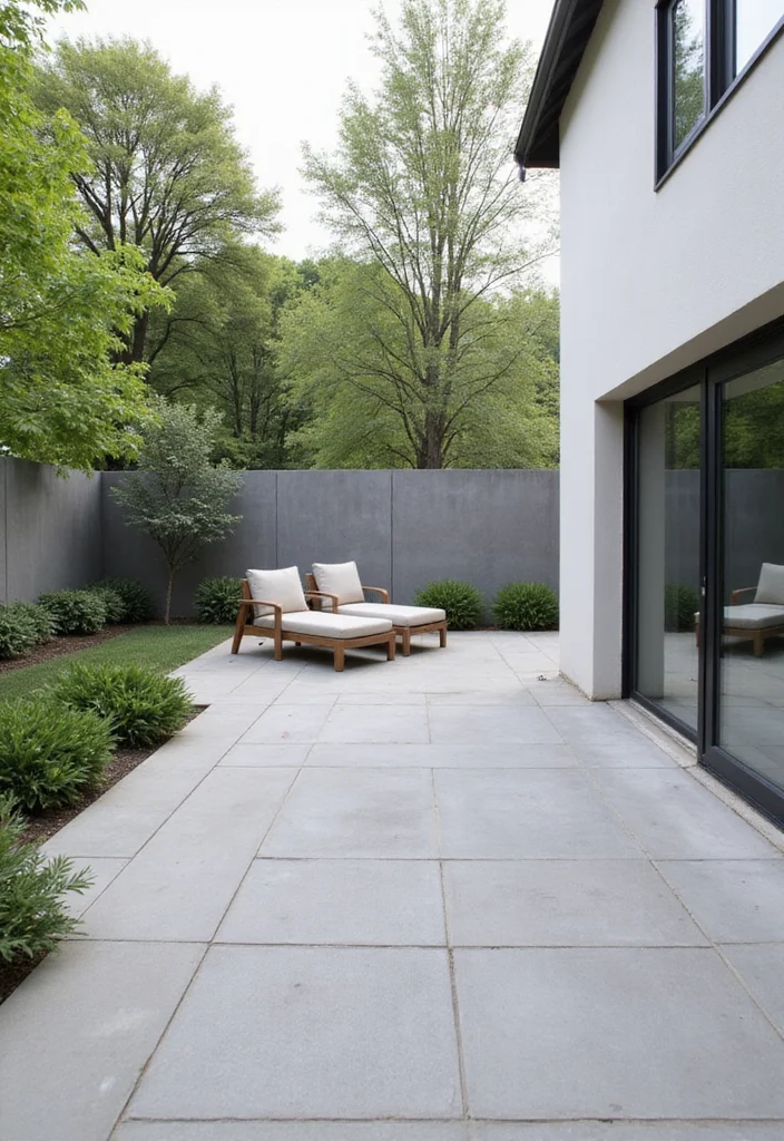 10 Backyard Concrete Wall Ideas for Modern Minimal Style - 8. Monochromatic Concrete Panels