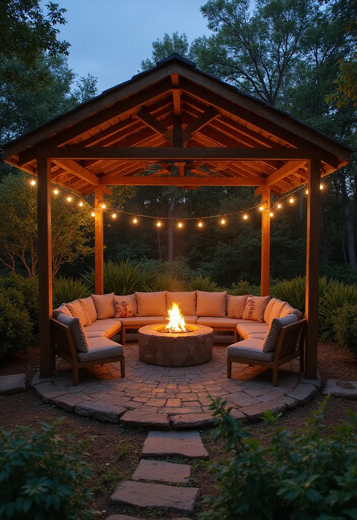 10 Backyard Hut Ideas for Relaxed Outdoor Retreats 78 10 Backyard Hut Ideas for Relaxed Outdoor Retreats - 8. The Cozy Fire Pit Hut