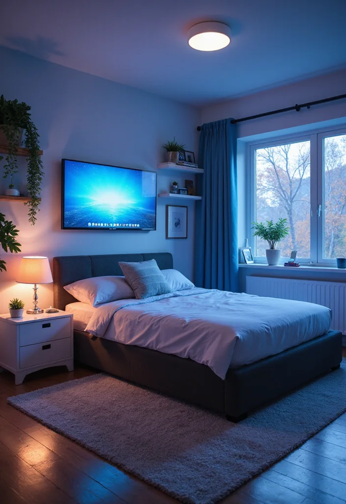 10 Bedroom Ideas Bloxburg for Trendy Creative Looks - 10. Tech-Savvy Space