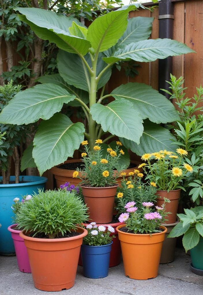 10 Chicago Backyard Ideas for Stylish Urban Outdoor Space - 6. Colorful Potted Plants