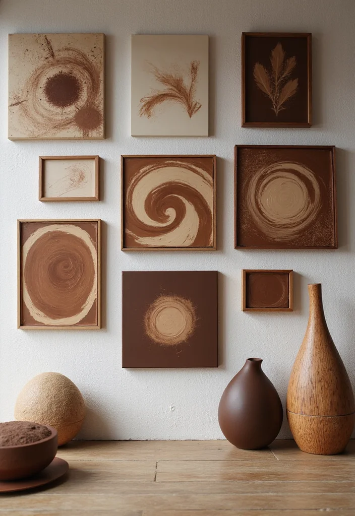 10 Chocolate Bedroom Ideas for Warm Cozy Depth - 3. Chocolate-Themed Artwork