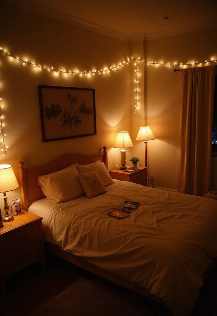 10 Chocolate Bedroom Ideas for Warm Cozy Depth - 5. Warm Lighting Options