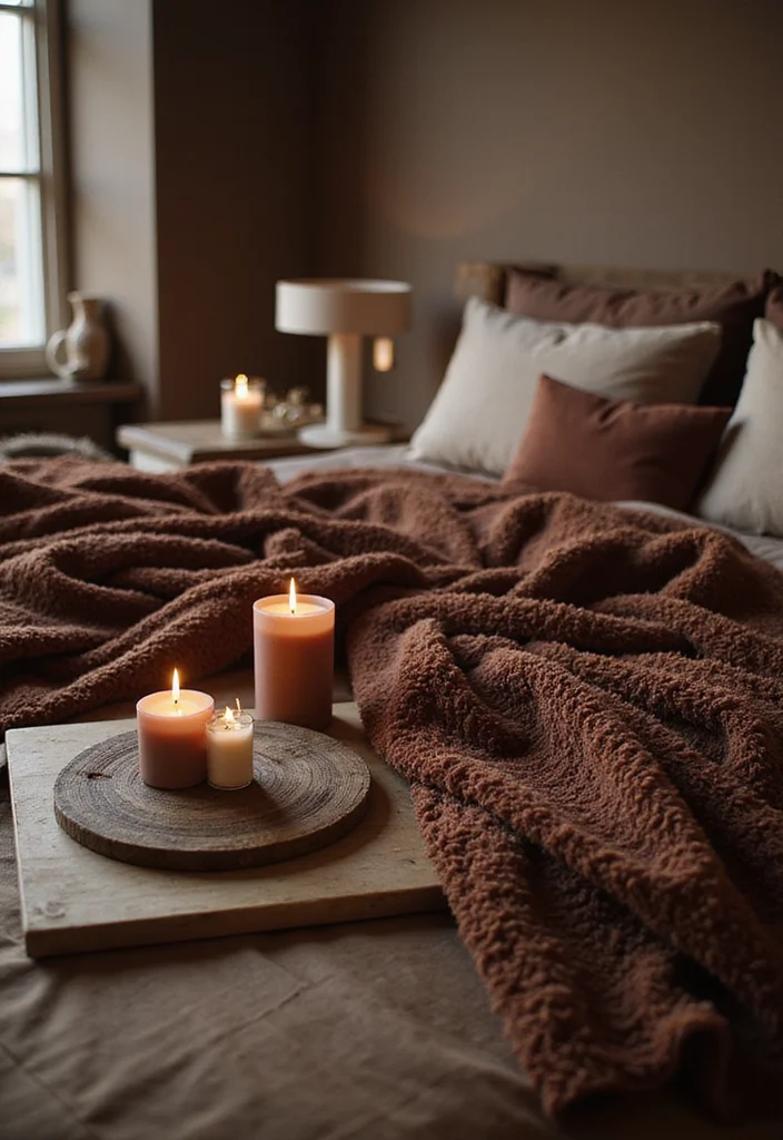 10 Chocolate Bedroom Ideas for Warm Cozy Depth - 7. Rich Chocolate Accessories