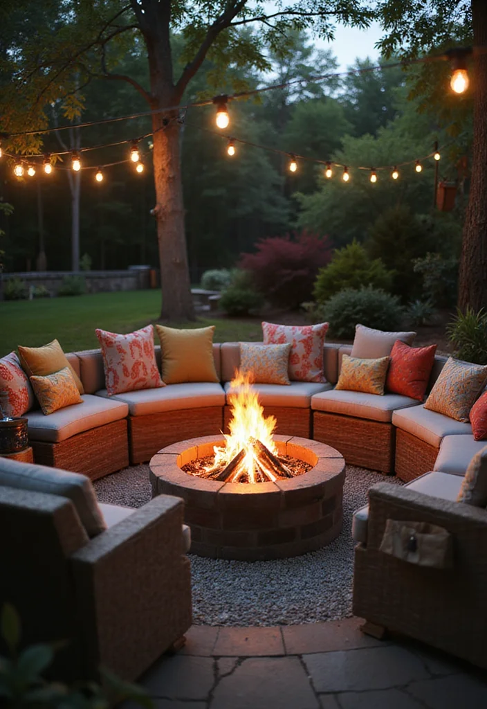 10 Golf Backyard Ideas for Fun Putting Practice at Home - 7. Cozy Fire Pit Lounge