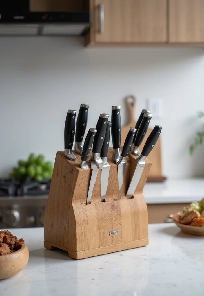 10 Kitchen Knife Storage Ideas for Safe Smart Organization - 5. Knife Blocks: Style Meets Safety