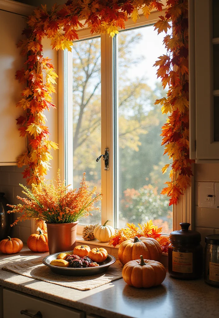 10 Kitchen Window Sill Ideas for Decor and Mini Storage - 10. Seasonal Decor Accents
