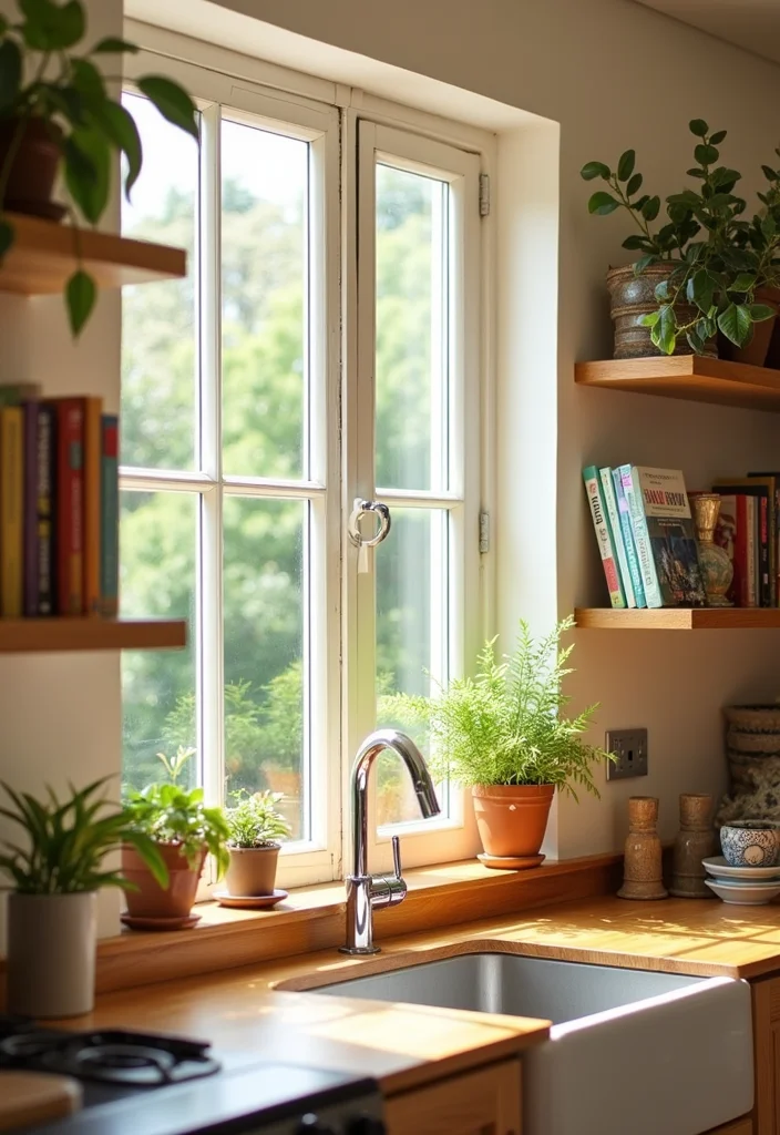 10 Kitchen Window Sill Ideas for Decor and Mini Storage - 2. Floating Shelves for Extra Storage
