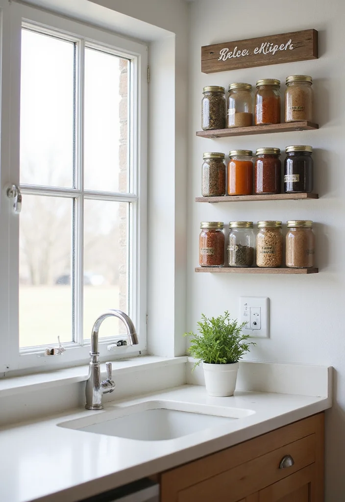10 Kitchen Window Sill Ideas for Decor and Mini Storage - 4. Magnetic Spice Rack