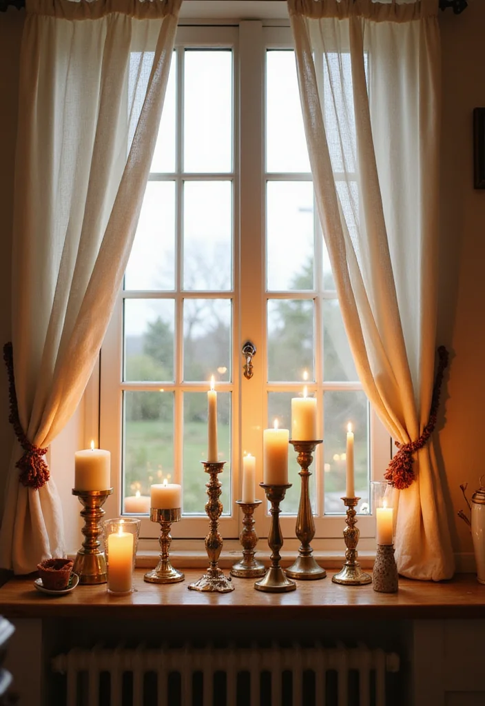 10 Kitchen Window Sill Ideas for Decor and Mini Storage - 5. Decorative Candle Holders