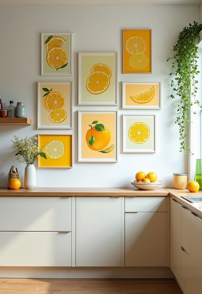 10 Lemon Kitchen Decor Ideas for Bright Fresh Energy - 1. Citrus-Inspired Wall Art