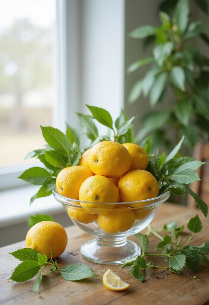 10 Lemon Kitchen Decor Ideas for Bright Fresh Energy - 3. Lemon Centerpiece