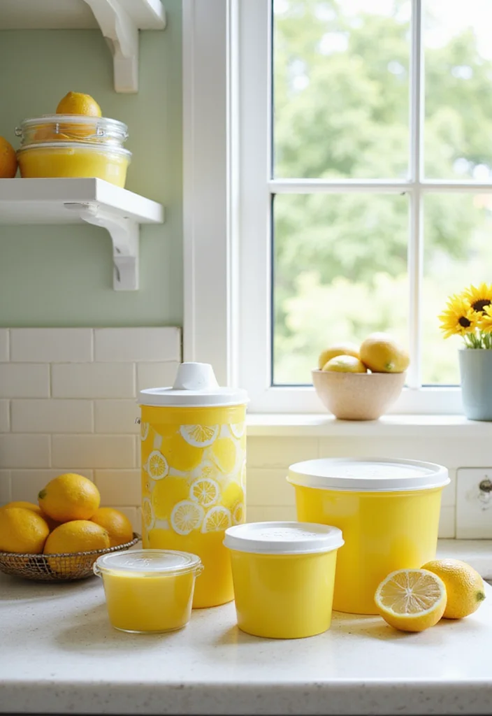 10 Lemon Kitchen Decor Ideas for Bright Fresh Energy - 4. Lemon-Themed Storage Containers