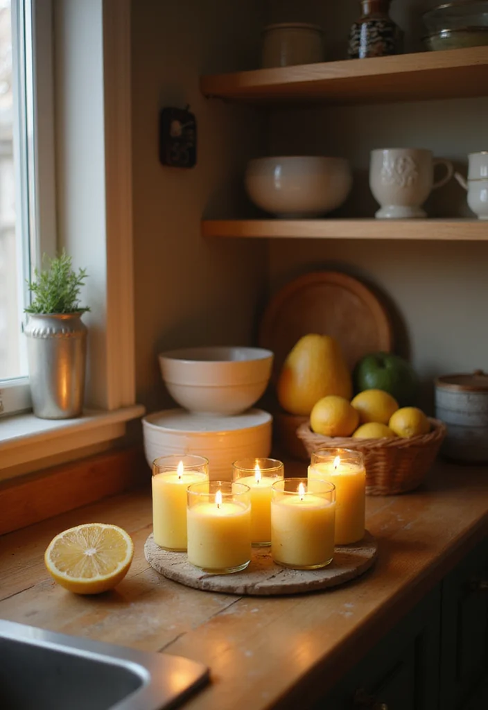 10 Lemon Kitchen Decor Ideas for Bright Fresh Energy - 7. Lemon Scented Candles