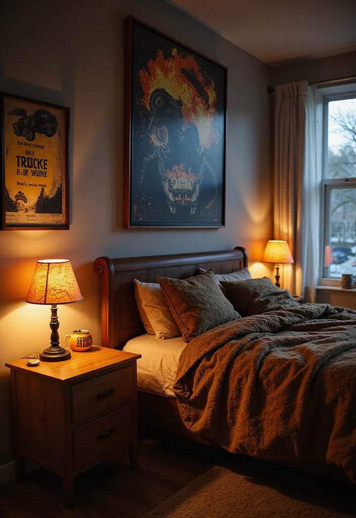 10 Monster Truck Bedroom Ideas with Fun Bold Themes - 5. Playful Lighting Fixtures: Shine Bright