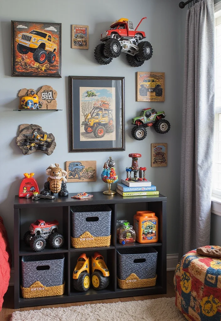 10 Monster Truck Bedroom Ideas with Fun Bold Themes - 6. Monster Truck Accessories: The Finishing Touches