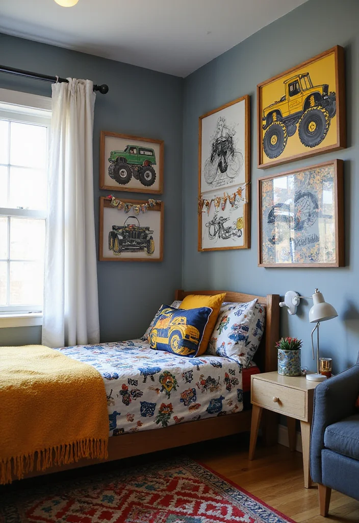 10 Monster Truck Bedroom Ideas with Fun Bold Themes - 8. Customizable Zones: Make it Your Own
