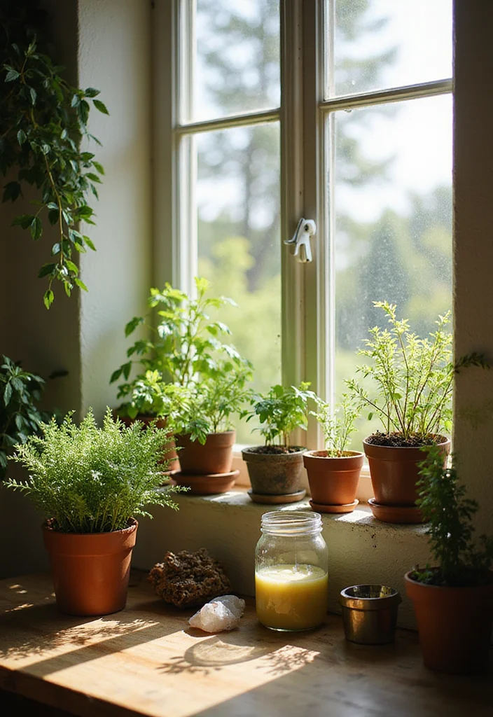 10 Witchy Kitchen Ideas for Mystical Cozy Aesthetics - 1. Herb Garden Corner
