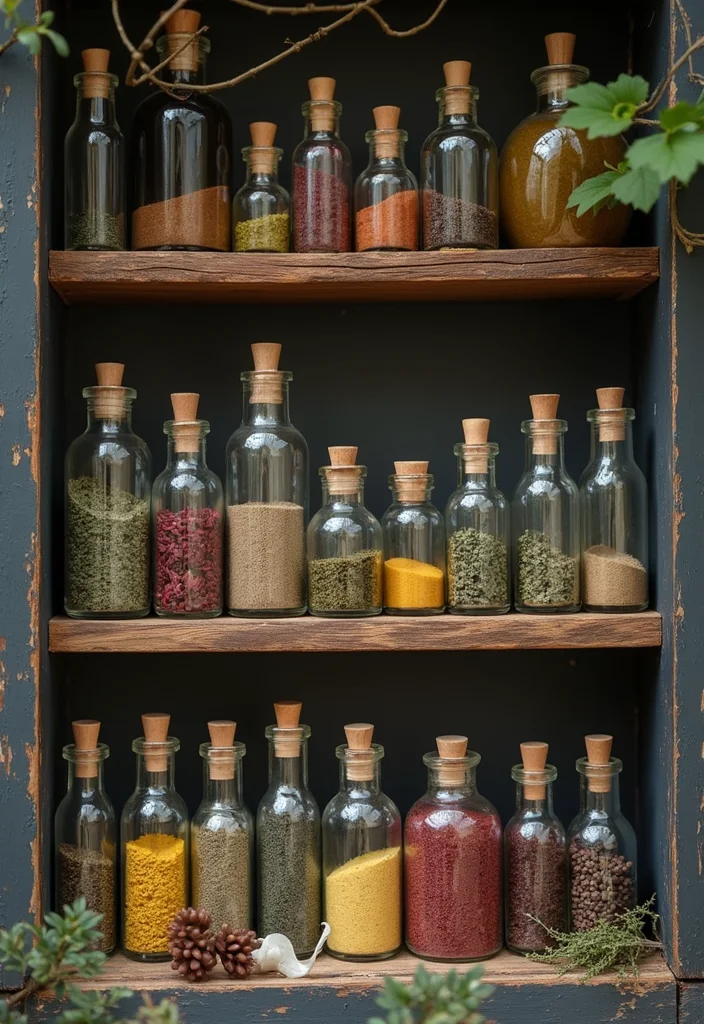 10 Witchy Kitchen Ideas for Mystical Cozy Aesthetics - 2. Potions and Bottles Display