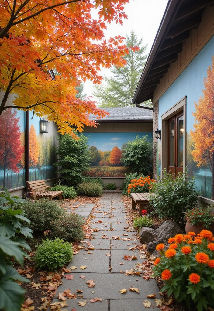 12 Backyard Painting Ideas for Colorful Creative Spaces - 10. Seasonal Designs: Change it Up