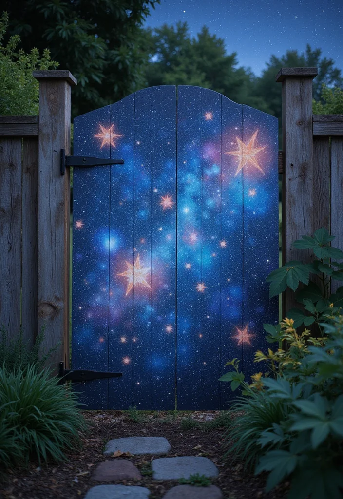 12 Backyard Painting Ideas for Colorful Creative Spaces - 12. Starry Nights: Celestial Themes