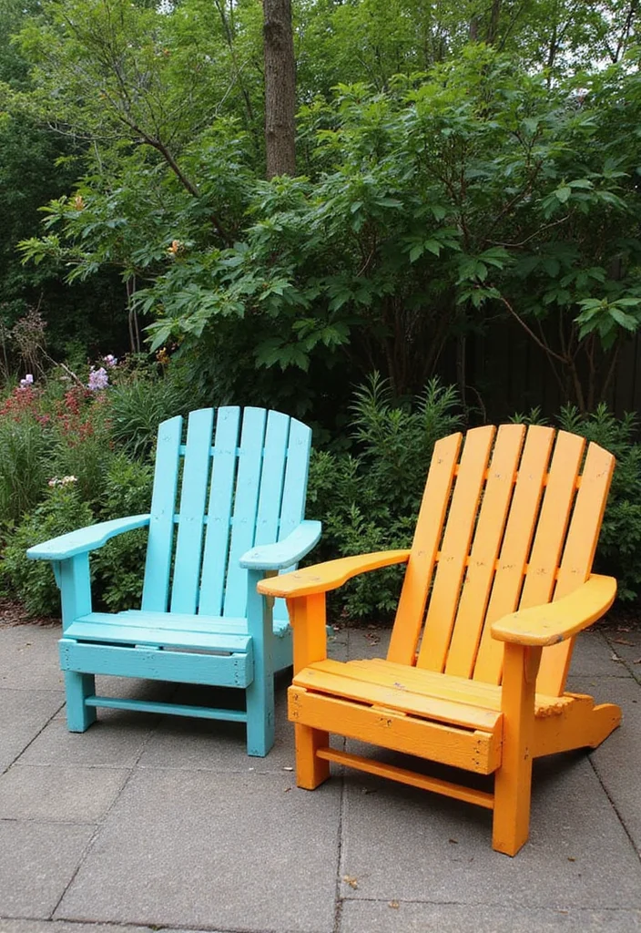 12 Backyard Painting Ideas for Colorful Creative Spaces - 5. Colorful Pallet Furniture: DIY Decor