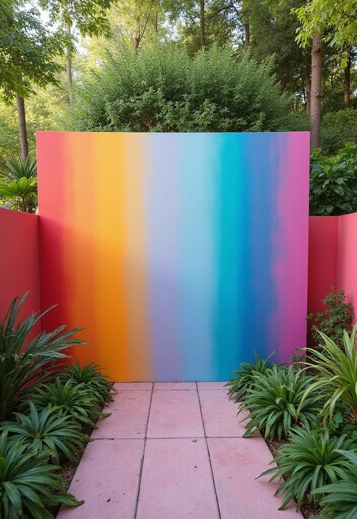 12 Backyard Painting Ideas for Colorful Creative Spaces - 7. Ombre Effects: Easy Elegance